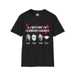 A History Of Horror Masks Graphic Tee