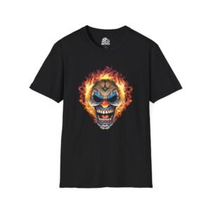 Flaming Clown Face Graphic Tee