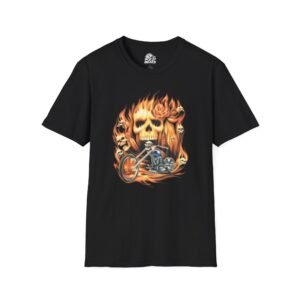 Flames Skull and Chopper Graphic Tee
