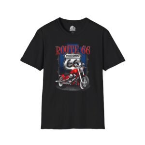 Route 66 Red Motorcycle Graphic Tee