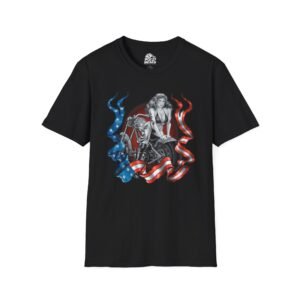 American Ribbon Motorcycle Babe Graphic Tee