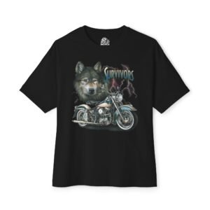 Survive Wolf Motorcycle Graphic Tee