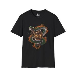 Skull Snake Fire Graphic Tee
