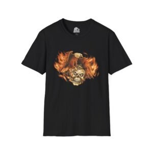 Flaming Eagle and Skull Graphic Tee