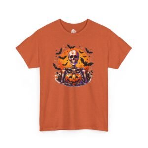 Bats Skeleton Pumpkin Face Graphic Tee