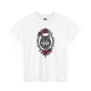 Wolf Head and Roses Graphic Tee