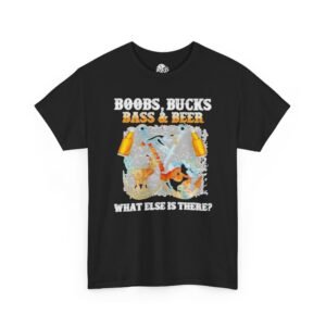 Boobs Bucks Bass and Beer Graphic Tee