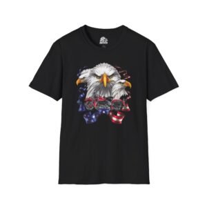 Three Eagle Heads Motorcycle Graphic Tee