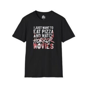 Eat Pizza and Horror Movies Graphic Tee